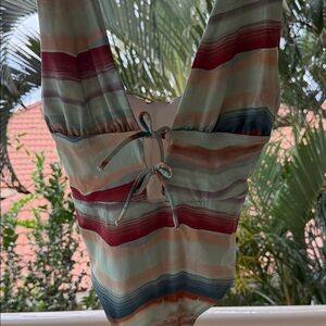 Striped Multicolor Swimsuit L 💚✨🌴